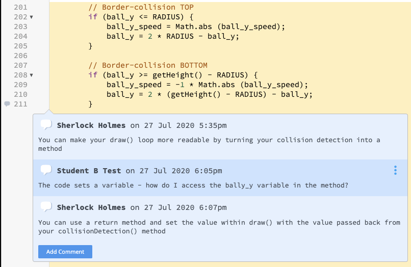 Better Feedback on Code With InLine Comments Codio